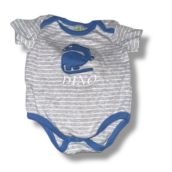3/$20 PAYIFANG 3M Cotton “Dino” Striped Onesie - Picture 1 of 2